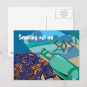 Meldung in einer Flasche Postkarte (Vorne/Hinten)