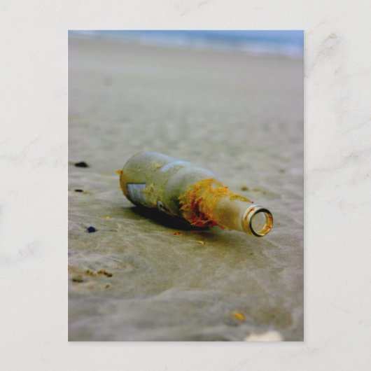Meldung in einer Flasche Postkarte (Vorderseite)