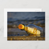 Meldung in einer Flasche Postkarte (Vorne/Hinten)