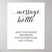 Meldung in einer Flasche Ratgeber wünscht Brautpar Poster (Vorne)
