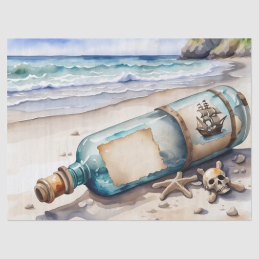 Meldung in einer Flasche Seidenpapier (Vorderseite)