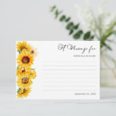 Meldung in einer Flasche | Sonnenblume-Hochzeit im Einladung (Stehend Vorderseite)