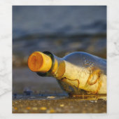 Meldung in einer Flasche Weinetikett (Einzelnes Label)