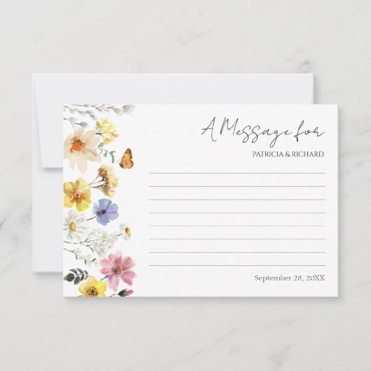 Meldung in einer Flasche | Wildblume Boho Wedding Einladung (Vorderseite)