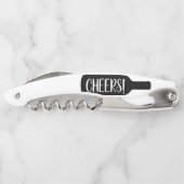 Meldung in einer Weinflasche, kundenspezifisch in  Kellnermesser (Rückseite)