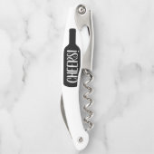 Meldung in einer Weinflasche, kundenspezifisch in  Kellnermesser (Rückseite)