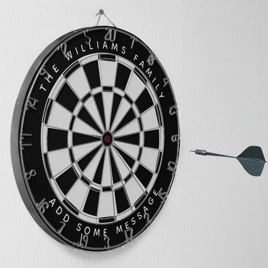Meldung "Klassische schwarze und weiße benutzerdef Dartscheibe