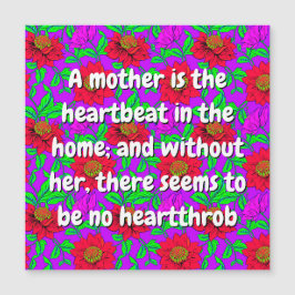 Meldung "Mama der Liebe" (rosa Blume) | Blumenkart Magnetkarte