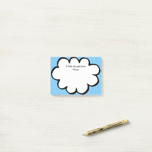 Meldung "niedlich Cloud-Personalisierter Name" Post-it Klebezettel (Auf Schreibtisch)