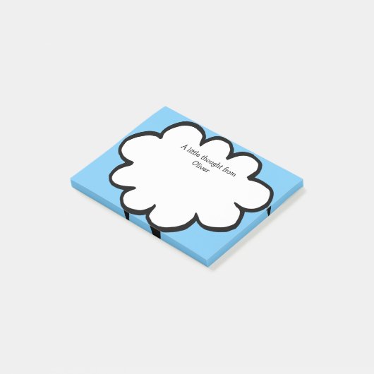 Meldung "niedlich Cloud-Personalisierter Name" Post-it Klebezettel (angewinkelt)