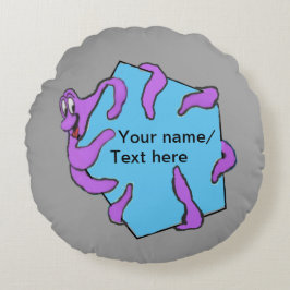 Meldung Octopus Cartoon Cust. Runde Kissen