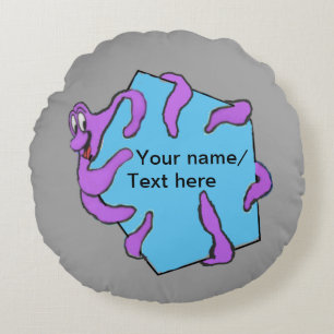 Meldung Octopus Cartoon Cust. Runde Kissen