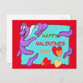 Meldung Octopus Happy Valentines Day Postcard Postkarte (Vorne/Hinten)