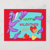 Meldung Octopus Happy Valentines Day Postcard Postkarte (Vorderseite)