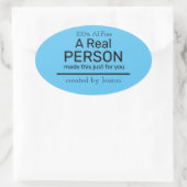 Meldung "Real Person" (Nicht durch AI generiert) - Ovaler Aufkleber (Tasche)