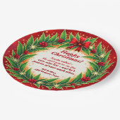 Meldung "Red Green Wreath 9" Pappteller (Schrägansicht)