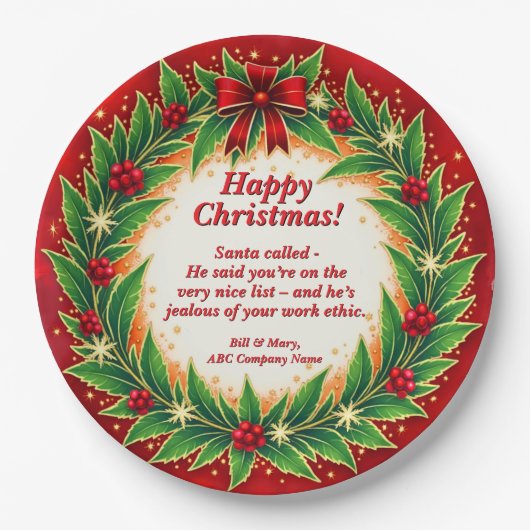 Meldung "Red Green Wreath 9" Pappteller (Vorderseite)