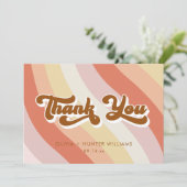 Meldung Retro Terracotta Dankeskarte (Stehend Vorderseite)