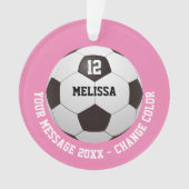 Meldung "Soccer-Ball" mit personalisiertem Namen Ornament (Vorderseite)