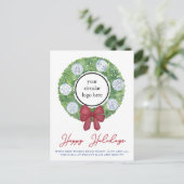 Meldung über Logos oder Foto Business Happy Holida Postkarte (Stehend Vorderseite)