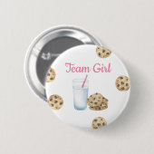 Meldung über Milch und Cookies Gender - Team Girl Button (Vorne & Hinten)