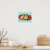 Meldung "viktorianische weiße Taube und Liebe" Poster (Küche)