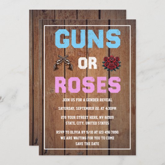 Meldung von Waffen oder Rose Einladung (Vorne/Hinten)