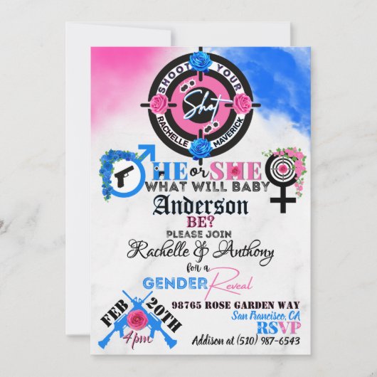 Meldung von Waffen oder Rose Einladung (Vorderseite)