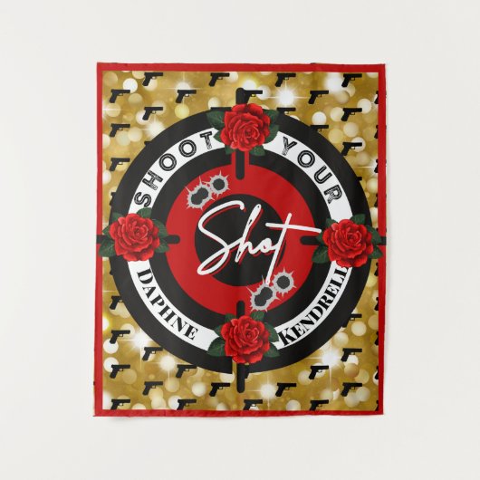 Meldung von Waffen oder Rose | Shoot your Shot Wandteppich (Vorderseite)