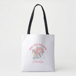 Meldung "Watercolor Rainbow Unicorn Name" Tasche