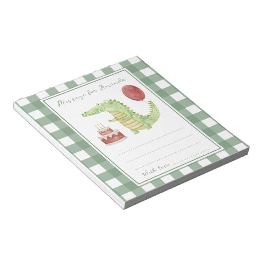 Meldung zur Geburtstagszeit Notizblock (angewinkelt)