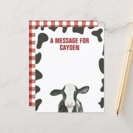 Meldungskarte der Heiligen Kuh zum ersten Geburtst