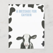 Meldungskarte der Heiligen Kuh zum ersten Geburtst (Vorderseite)