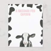 Meldungskarte der Heiligen Kuh zum ersten Geburtst (Vorderseite)