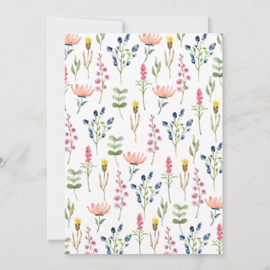 Meldungskarte der sonnigen Wildblume Dankeskarte (Rückseite)