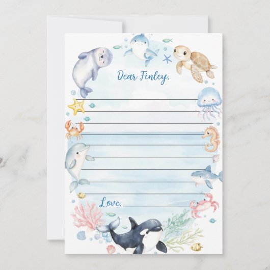 Meldungskarte für das Sea Party Time Capsule Dankeskarte (Vorderseite)