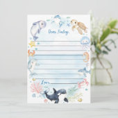 Meldungskarte für das Sea Party Time Capsule Dankeskarte (Stehend Vorderseite)