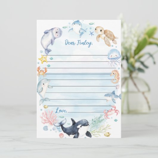 Meldungskarte für das Sea Party Time Capsule Dankeskarte (Stehend Vorderseite)