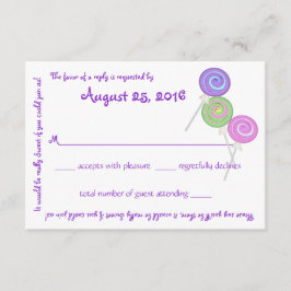 Meldungskarte für Süßigkeiten RSVP Karte