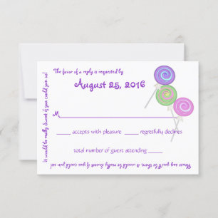 Meldungskarte für Süßigkeiten RSVP Karte