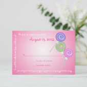 Meldungskarte für Süßigkeiten RSVP Karte (Stehend Vorderseite)