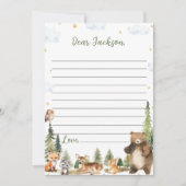 Meldungskarte für Waldtiere Zeitkapsel Dankeskarte (Vorderseite)