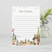 Meldungskarte für Waldtiere Zeitkapsel Dankeskarte (Stehend Vorderseite)