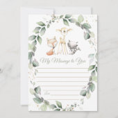 Meldungskarte für Waldtiere Zeitkapsel Einladung (Vorderseite)