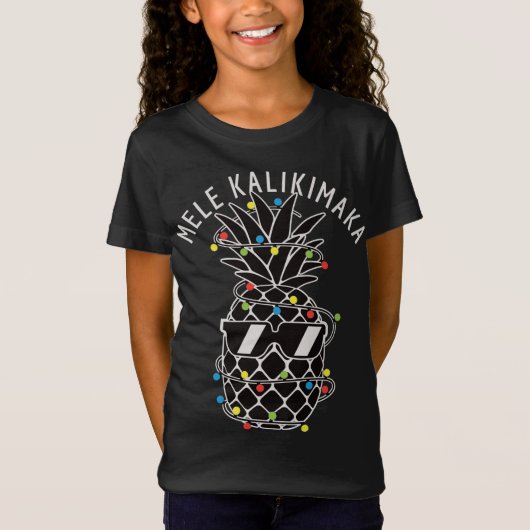 Mele Kalikima Ananas Weihnachtslicht Weihnachten W T-Shirt (Vorderseite)
