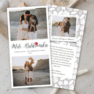 Mele Kalikimaka 2 Foto Collage Einfache Weihnachte Feiertagskarte