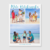 Mele Kalikimaka 3 Foto Beach Christmas Magnet (Vorderseite)