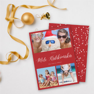 Mele Kalikimaka 3 Foto Collage Einfache Weihnachte Feiertagskarte
