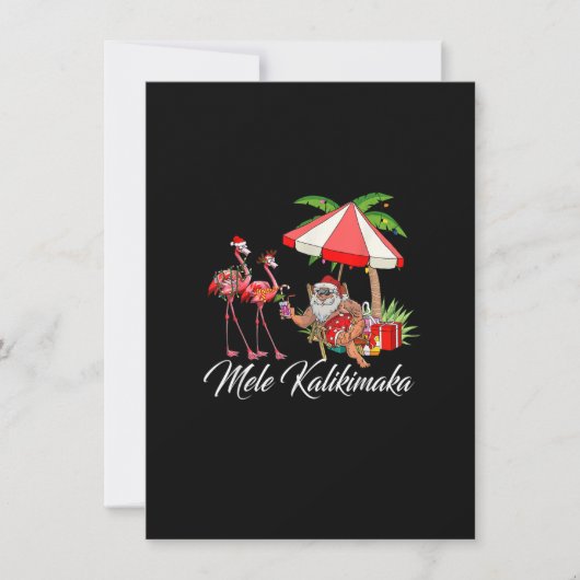 Mele Kalikimaka Aloha Hawaiian Flamingo Santa Chri Einladung (Vorderseite)