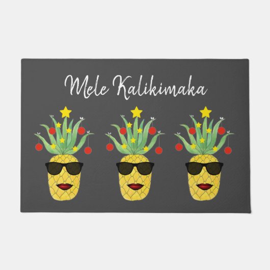 Mele Kalikimaka Ananas Fußmatte (Vorderseite)